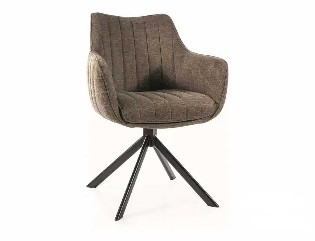 Fauteuil pivotant Azalia en tissu avec piètement métal noir