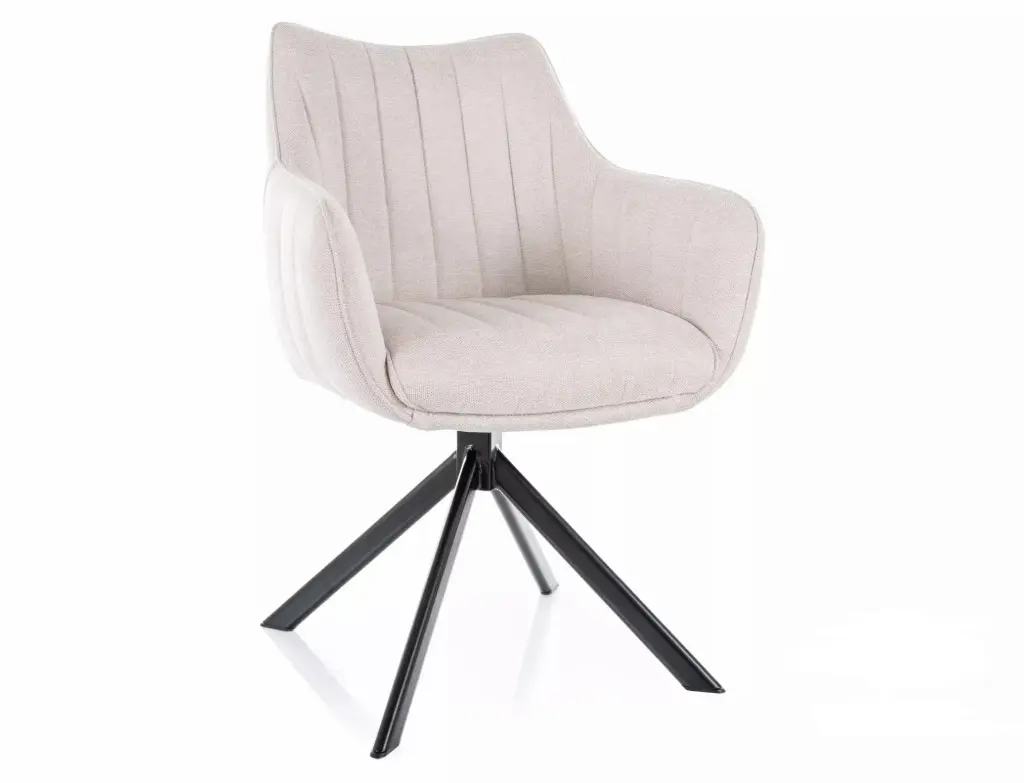 Fauteuil pivotant Azalia en tissu avec piètement métal noir