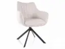 Fauteuil pivotant Azalia en tissu avec piètement métal noir