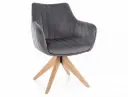 Fauteuil pivotant Azalia D velours et piètement bois