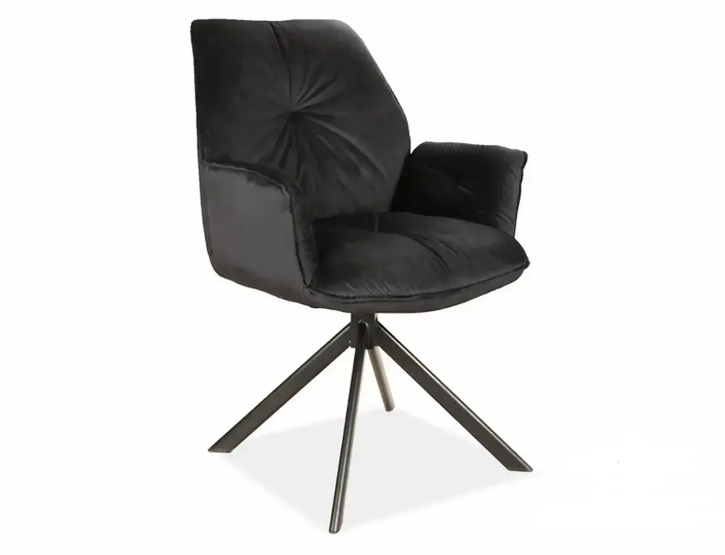 Fauteuil pivotant capitonné Boogie II en velours