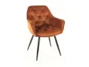 Fauteuil capitonné Cherry en velours