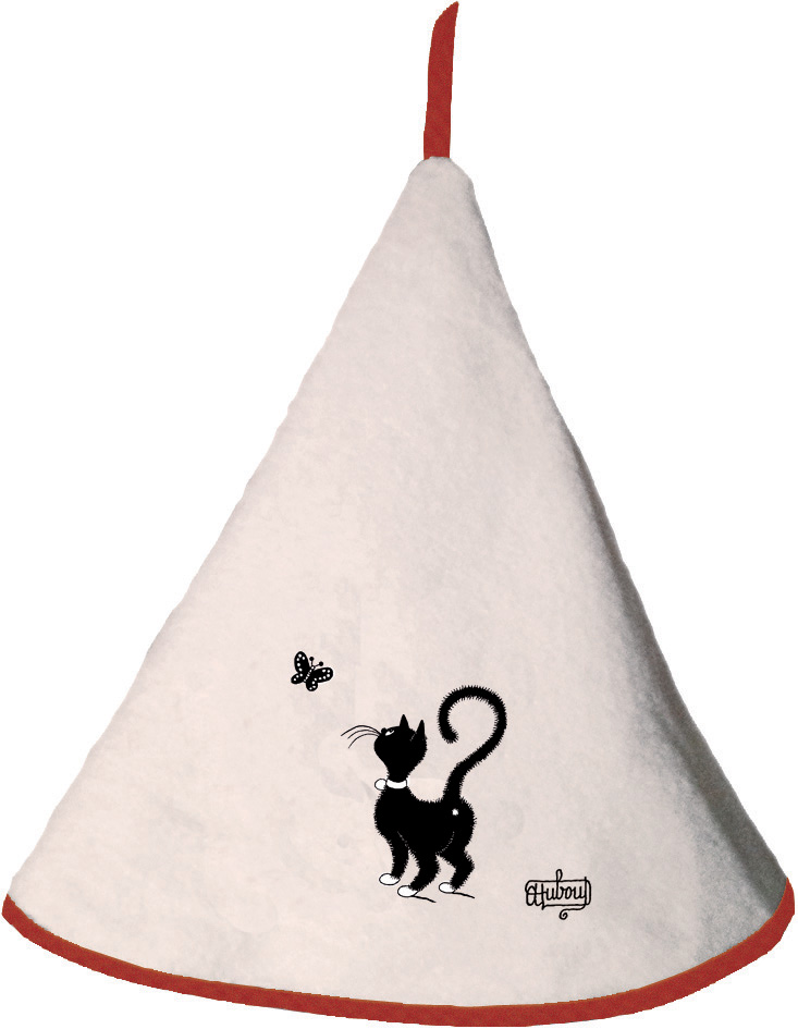 Essuie-mains Dubout Chat Papillon ivoire