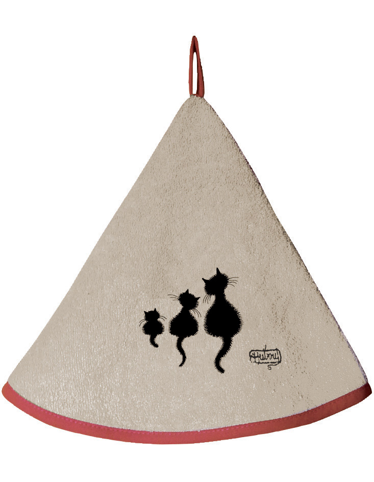 Essuie-mains Dubout 3 Chats ficelle