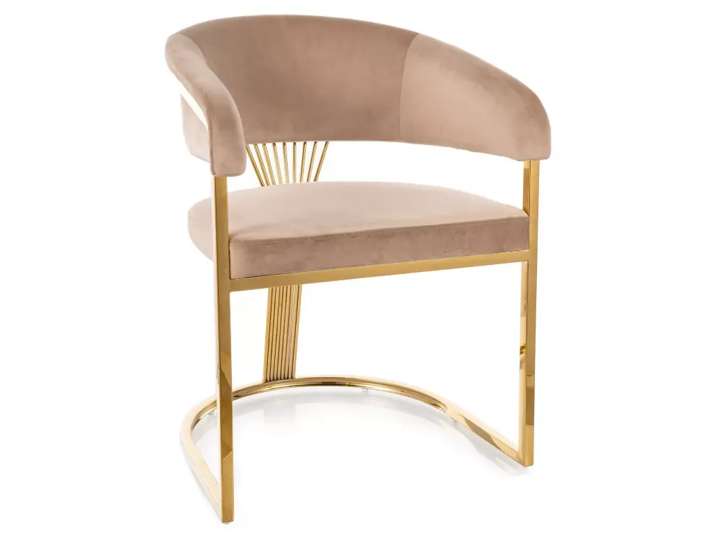 Fauteuil design Crown en velours, inspiration Art déco