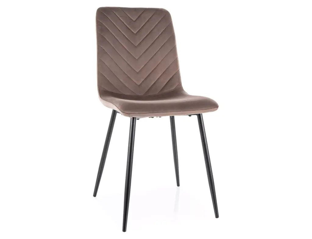 Chaise en velours à piqûres chevrons Daren