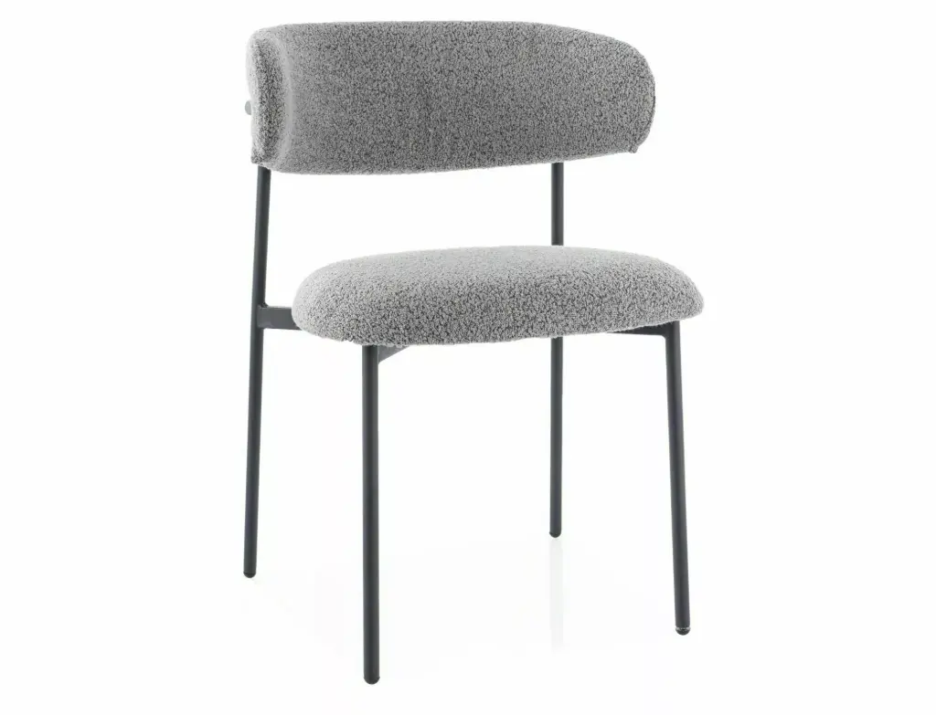 Chaise en tissu et piètement métal noir mat Elton