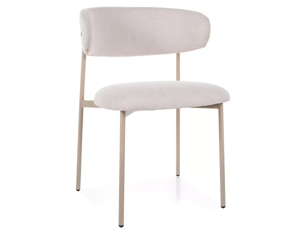 Chaise en tissu et piètement métal beige Elton
