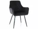 Fauteuil Fig en velours, surpiqûres chevrons