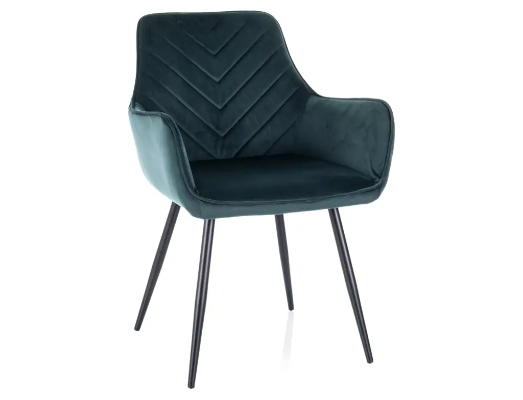 Fauteuil Fig en velours, surpiqûres chevrons