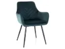 Fauteuil Fig en velours, surpiqûres chevrons
