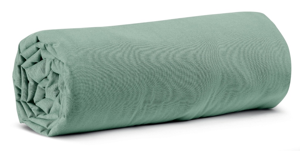 Drap housse Calita Sauge 160x200 bonnet 30 cm