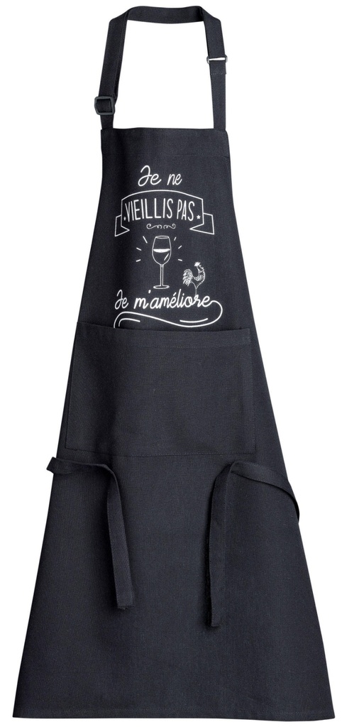 Tablier de cuisine Je m'améliore coton recyclé