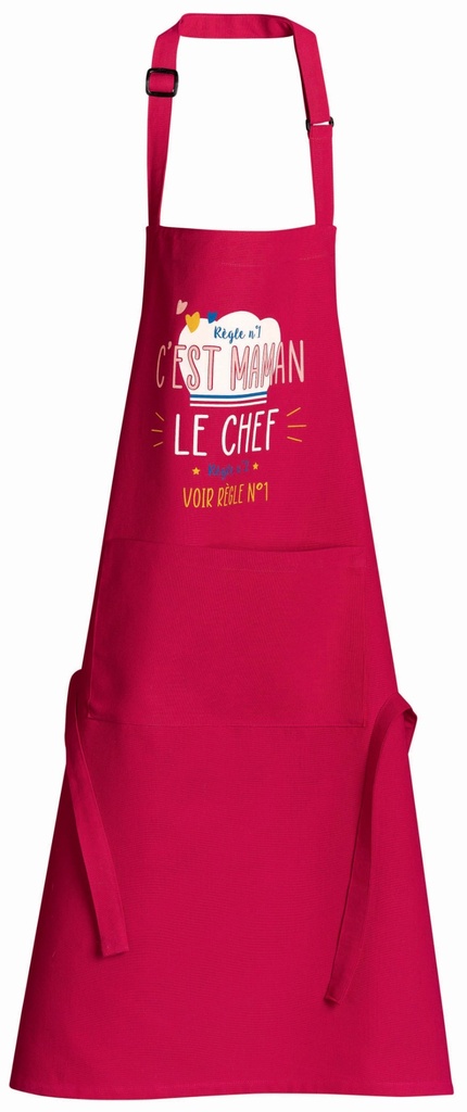 Tablier de cuisine Chef Maman coton recyclé