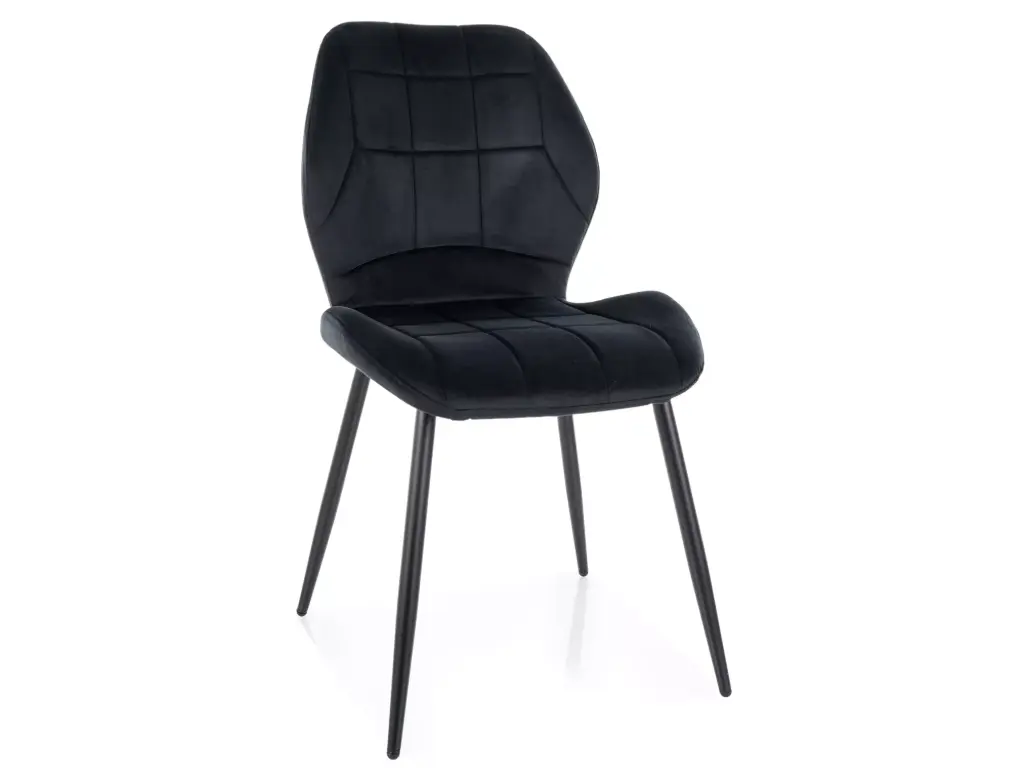 Chaise design Jake en velours matelassé et piètement métal