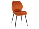 Chaise design Jake en velours matelassé et piètement métal