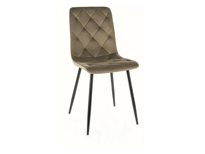 Chaise design Jerry en velours capitonné