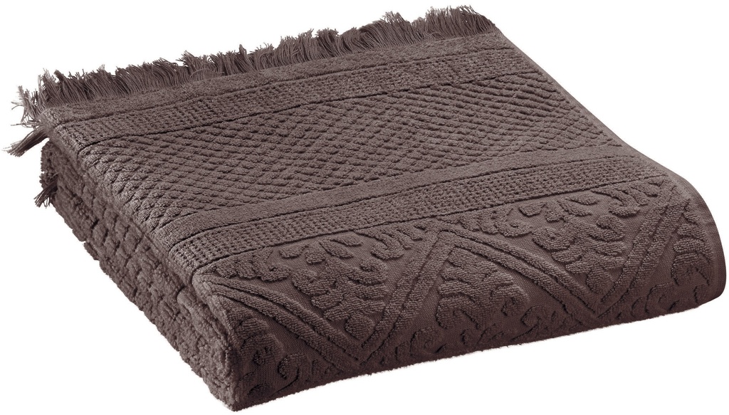 Serviette de toilette Zoé Ébène en coton jacquard