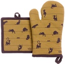 Lot gant de cuisine/manique Dubout Partition de chats