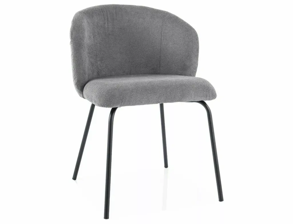 Chaise Kevin avec dossier enveloppant en tissu texturé