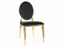 Chaise médaillon King en velours et structure dorée