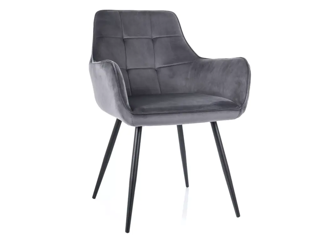 Fauteuil Lemon en velours, pieds en métal noir mat