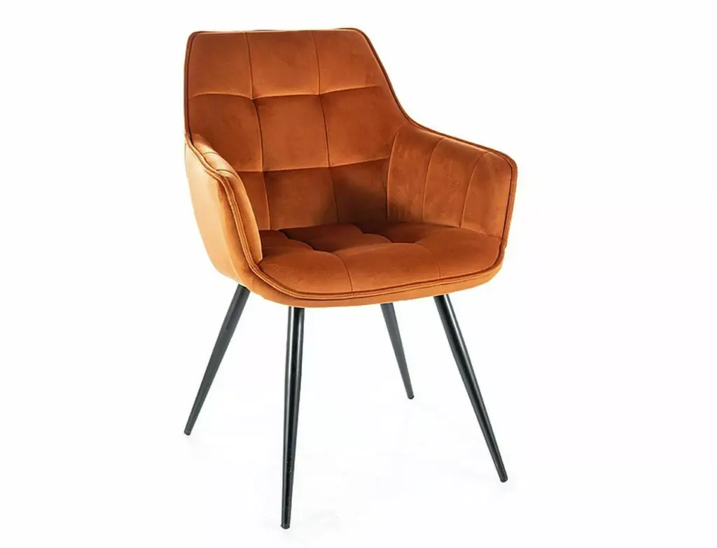 Fauteuil Lilia en velours et piètement métal