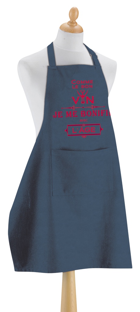 Tablier de cusine Je me bonifie avec l'âge coton recyclé