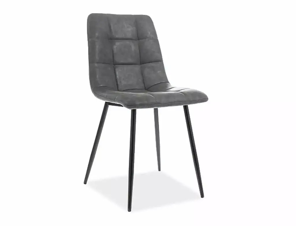 Chaise Look en simili cuir matelassé, style industriel