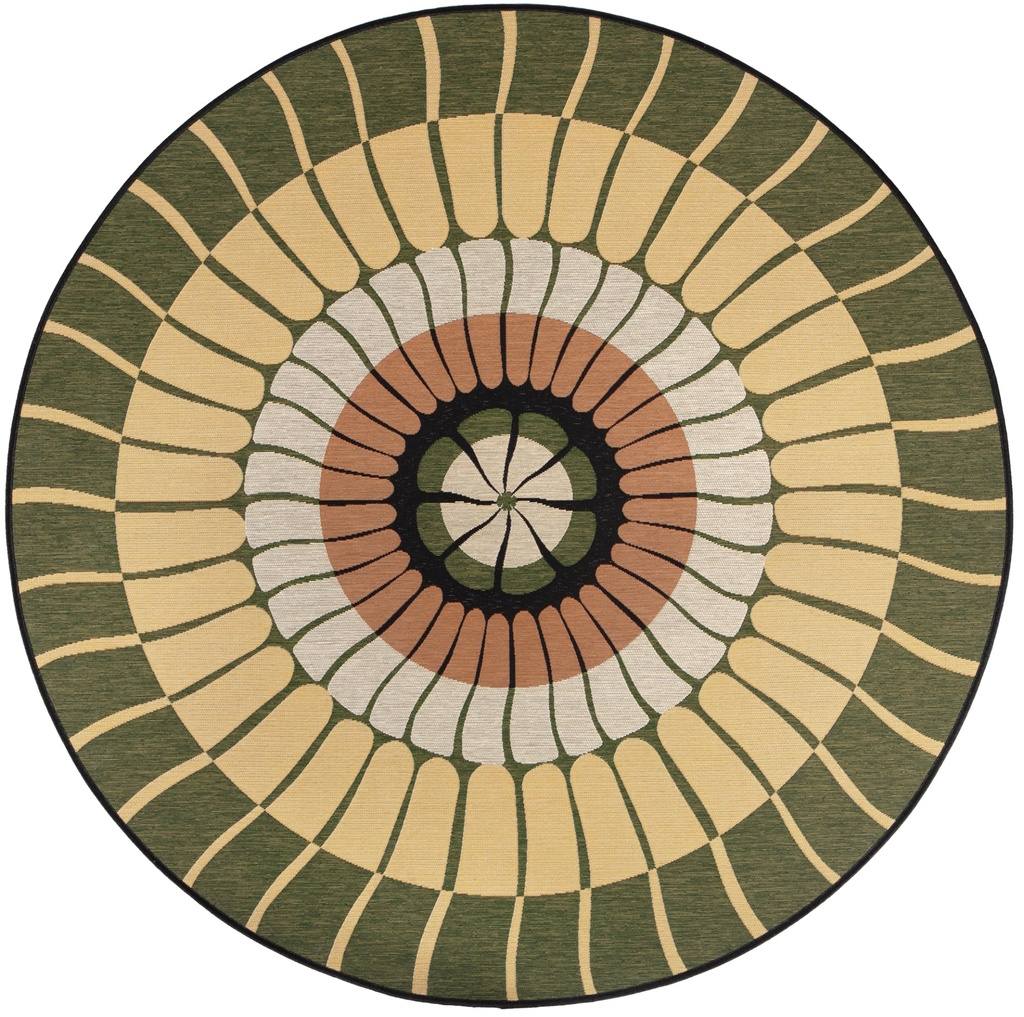 Tapis Zeno outdoor Cèdre Diamètre 200 cm