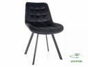 Chaise pivotante Monti en velours capitonné avec pieds en métal noir mat