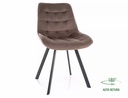 Chaise pivotante Monti en velours capitonné avec pieds en métal noir mat