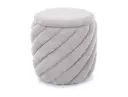 Pouf-coffre rond Pelaro en tissu texturé
