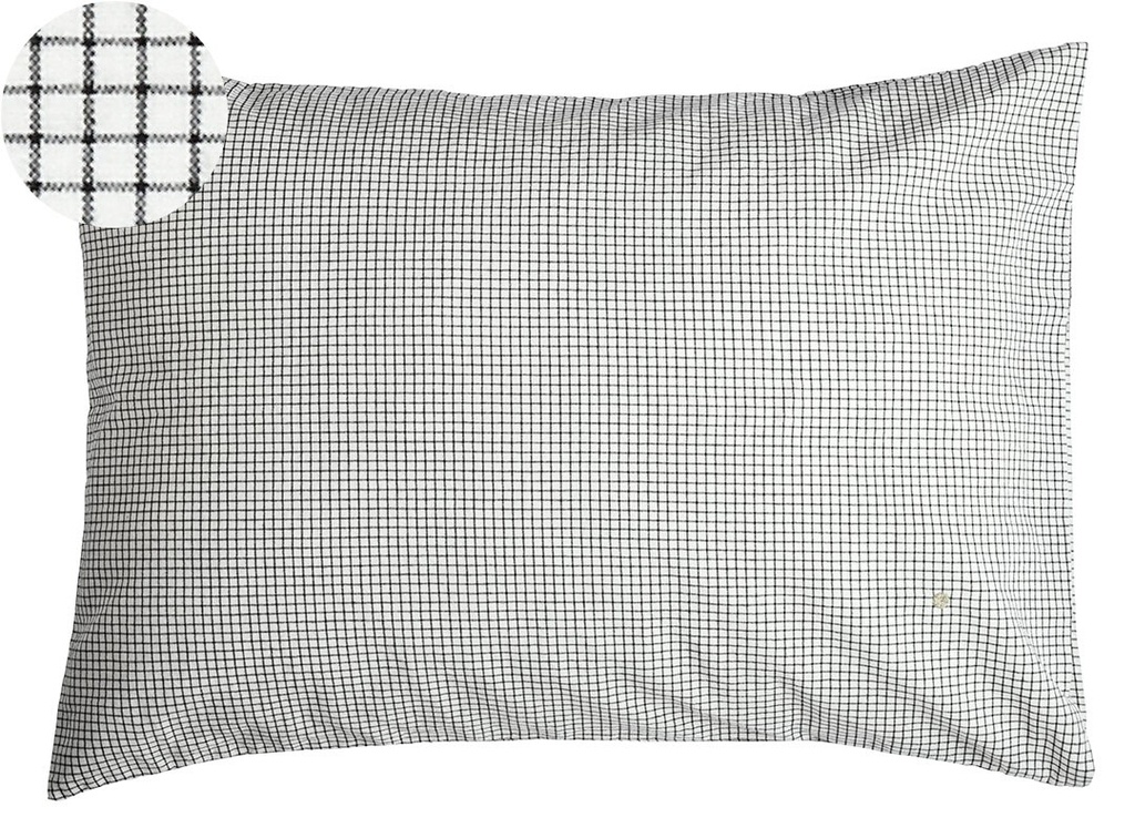 Taie d'oreiller Petits carreaux en coton bio