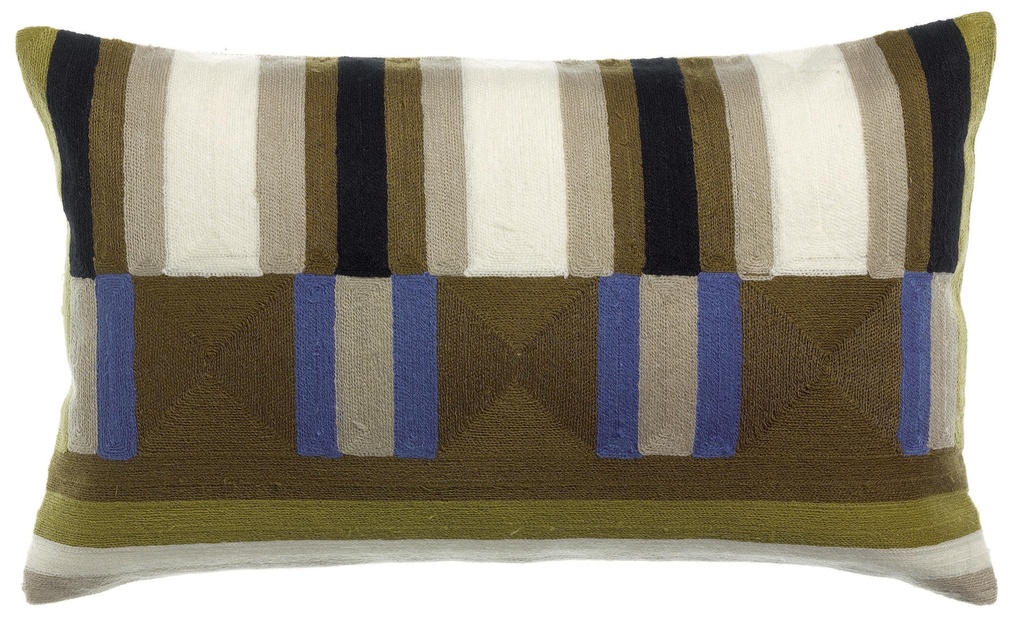 Coussin brodé Jason Cèdre