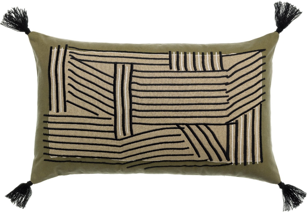 Coussin brodé Kori Cèdre