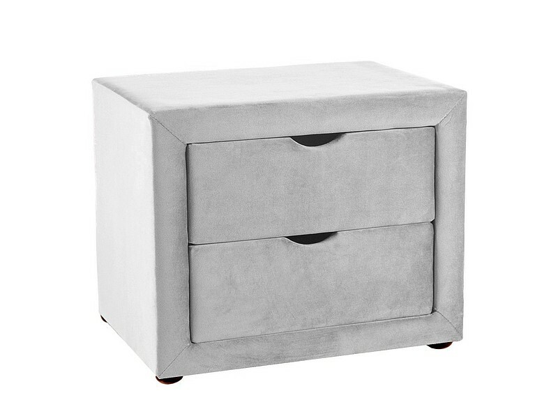 Table de chevet ET-002 en velours double tiroir 