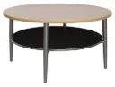 Table basse à étagère Ella A de style industriel en stratifié et métal