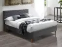 Lit Azurro 160x200 en velours matelassé