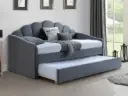 Lit banquette gigogne Bella 90x200 à tête de lit coquille