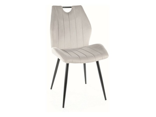 Chaise design Arco en velours avec pieds métal