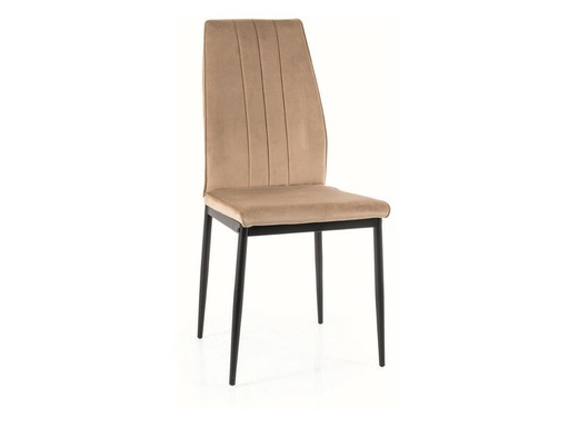 Chaise design Atom en velours à dossier haut