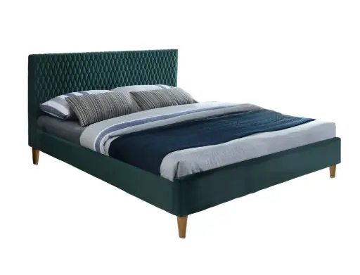 Lit Azurro 160x200 en velours matelassé