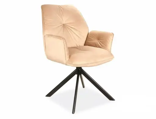 Fauteuil pivotant capitonné Boogie II en velours