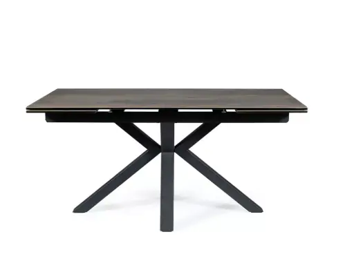 [COLUMBUSCBRC160] Table extensible 12 personnes Columbus avec plateau en céramique et piètement en métal