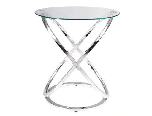 [EOSCTCH50] Table basse d'appoint design Eos C en métal chromé et verre trempé