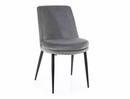 Chaise en velours Kayla à assise arrondie