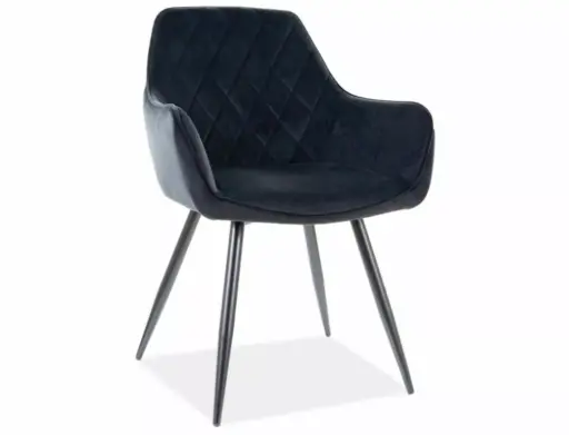 Fauteuil Linea en velours matelassé