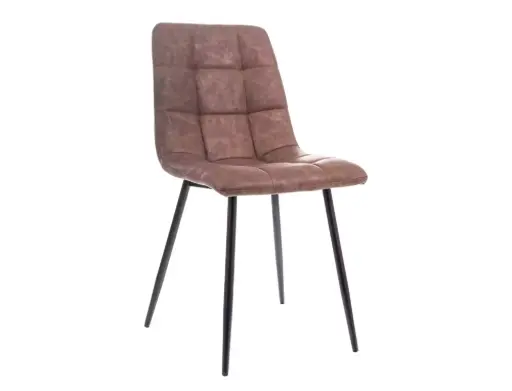 Chaise Look en simili cuir matelassé, style industriel