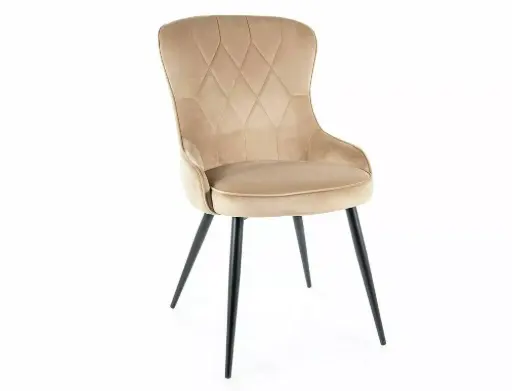 Fauteuil Lotus en velours matelassé